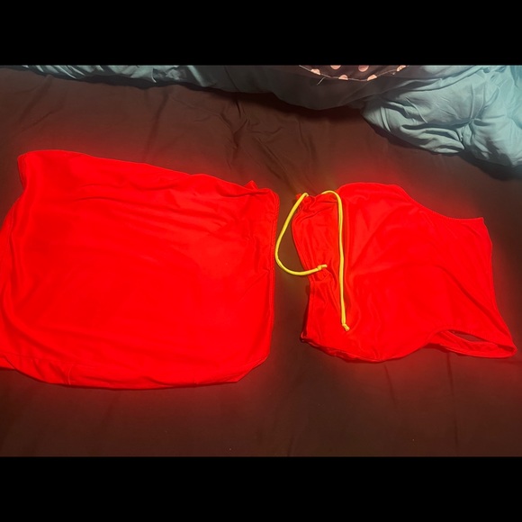 Fashion nova orange tied up Skirt set size M - Picture 4 of 6